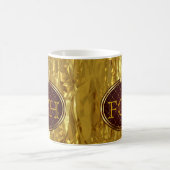 Button RETRO GOLDENE KRONEN + dein Monogramm Kaffeetasse (Mittel)