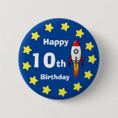 Button - Rocketship 10. Geburtstag (Vorderseite)