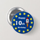 Button - Rocketship 10. Geburtstag (Vorne & Hinten)