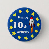 Button - Rocketship 10. Geburtstag (Vorderseite)