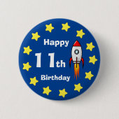 Button - Rocketship 11. Geburtstag (Vorderseite)