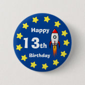 Button - Rocketship 13. Geburtstag (Vorderseite)