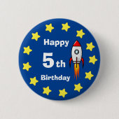 Button - Rocketship 5. Geburtstag (Vorderseite)
