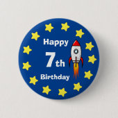Button - Rocketship 7. Geburtstag (Vorderseite)