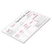 Button-Rose für Wasserfarben Cupcake Bestellformul Notizblock (angewinkelt)