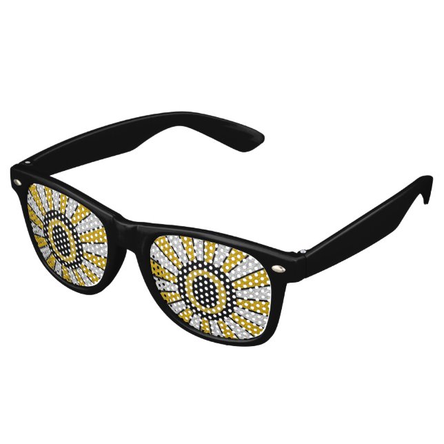 BUTTON ROUND RAYS Silber Gold + Ihr Monogramm Sonnenbrille (Schrägansicht)