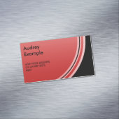 Button rund rote Gradienten + Ihr Backg. & Text Magnetische Visitenkarte (Beispiel)