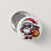 Button santa Claus con gafas (Vorne & Hinten)
