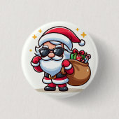 Button santa Claus con gafas (Vorderseite)