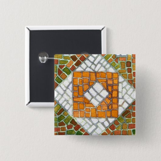 BUTTON-Schaltfläche AUTUMN MOSAIC Square Button (Vorne & Hinten)