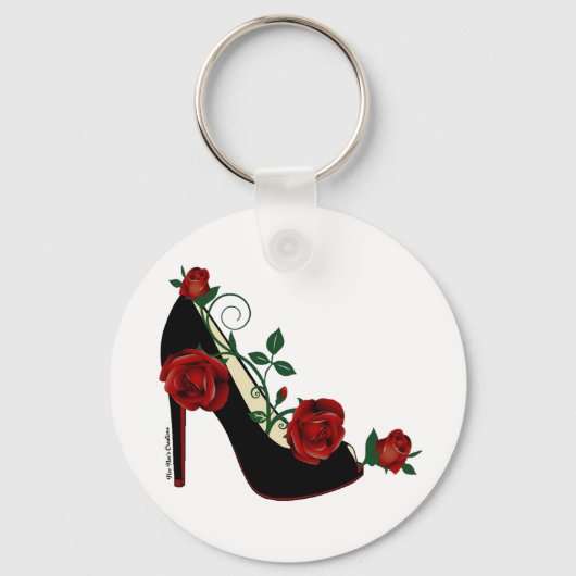 Button-Schlüsselanhänger - Stiletto-Rose Schlüsselanhänger (Vorderseite)