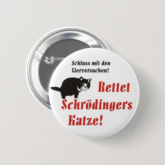 Button Schrödingers Katze (Vorne & Hinten)