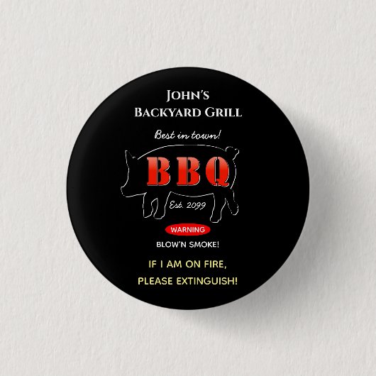 Button-Shirt "Backyard Grill Master Grilling" Button (Vorderseite)