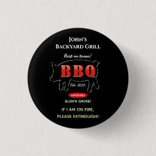 Button-Shirt "Backyard Grill Master Grilling" Button