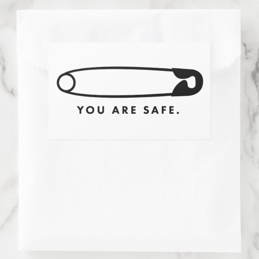 Button - Sie sind sicher. Aufkleber (Tasche)