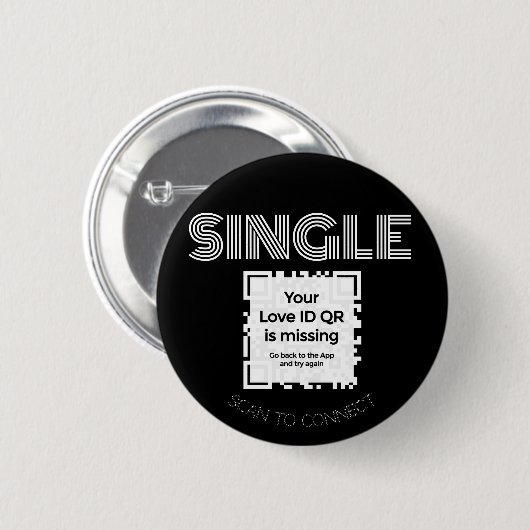 Button - "SINGLE" - BLACK -  QR - GLAM Collection (Vorne & Hinten)