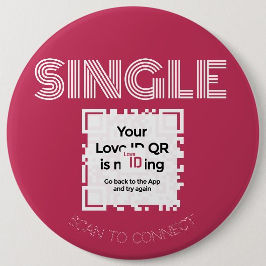 Button - "SINGLE" - RED - QR - GLAM Collection  (Vorderseite)