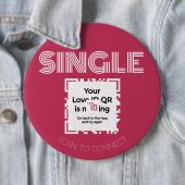 Button - "SINGLE" - RED - QR - GLAM Collection  (Beispiel)