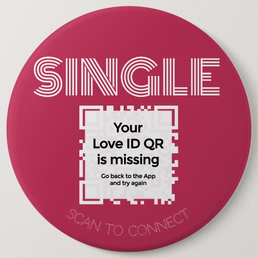 Button - "SINGLE" - RED - QR - GLAM Collection (Vorderseite)