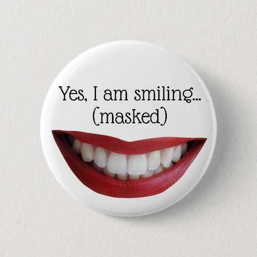 Button Smile - für Masken (Vorderseite)