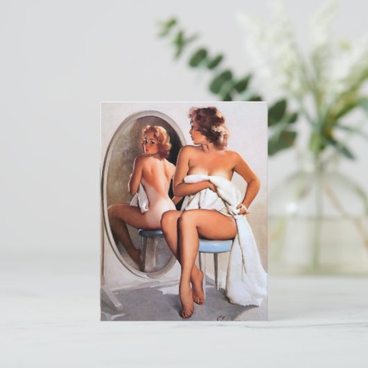 Button Spiegeln Postkarte (Stehend Vorderseite)