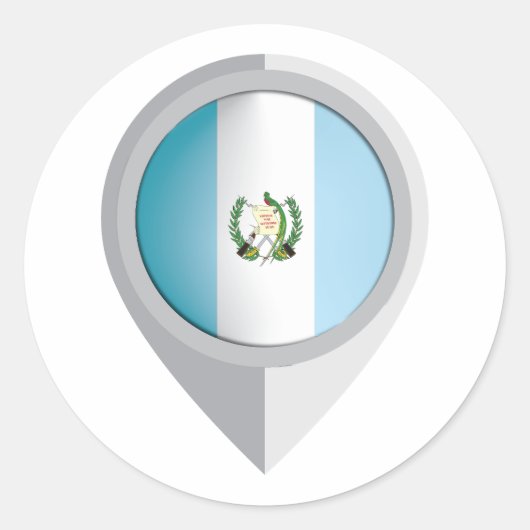 Button-Standortflagge Guatemalas Runder Aufkleber (Vorderseite)