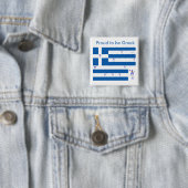 Button : Stolz griechische Flagge mit Evzon-Tänzer (Beispiel)