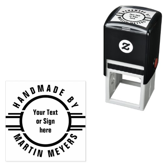 Button Strips + Text, Logo oder Zeichen Permastempel (Beispiel)