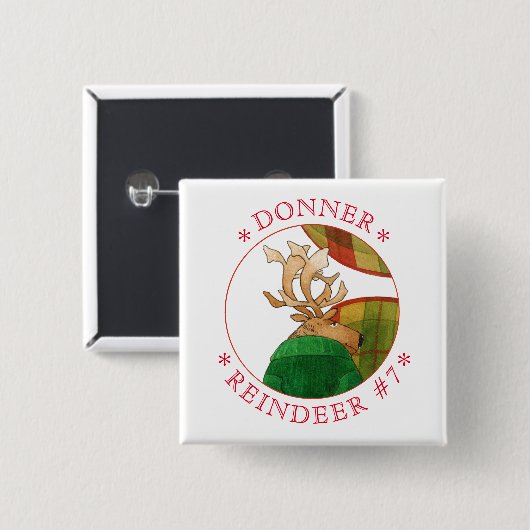 Button-Taste "DONNER REINDEER" Button (Vorne & Hinten)