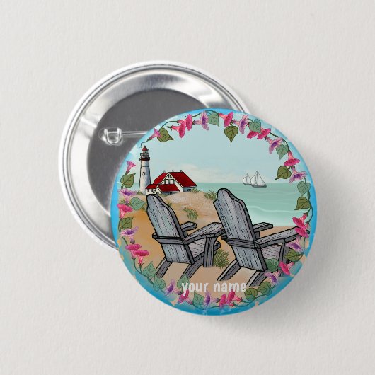 Button-Taste für den Leuchtturm von Floral Noon Button (Vorne & Hinten)