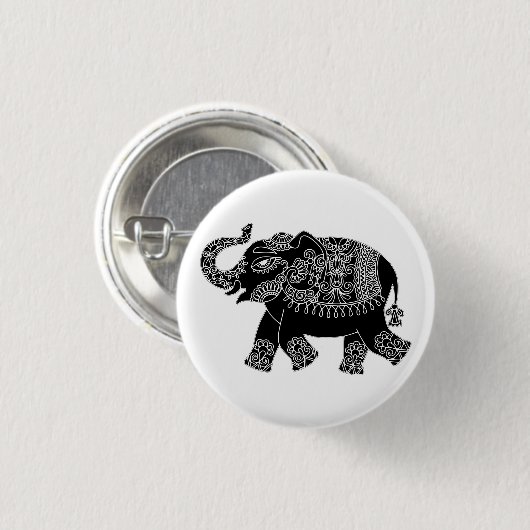 Button-Taste für florale Mehedi Elephant Button (Vorne & Hinten)