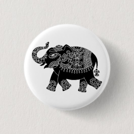 Button-Taste für florale Mehedi Elephant Button (Vorderseite)
