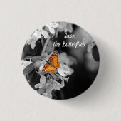 Button-Taste für Lady Butterfly On Blossom Button (Vorderseite)