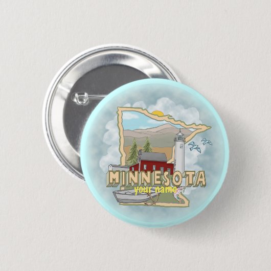 Button-Taste Minnesota Lighthouse Button (Vorne & Hinten)