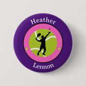 Button - Tennis Player - Personalisiert - Name hin (Vorderseite)