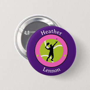 Button - Tennis Player - Personalisiert - Name hin