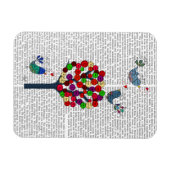 Button Tree und Birds Blue Magnet (Horizontal)