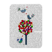 Button Tree und Birds Blue Magnet (Vertikal)
