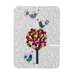 Button Tree und Birds Blue Magnet