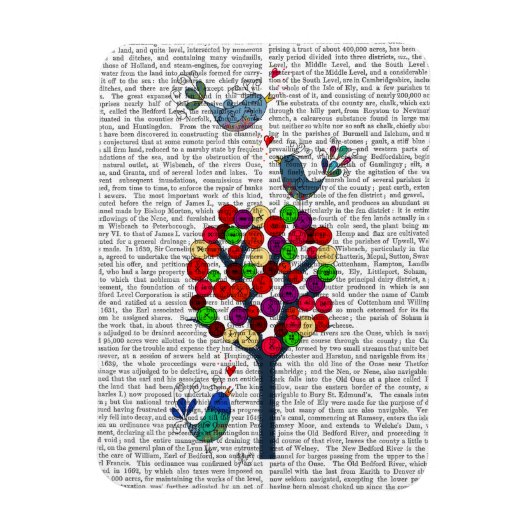 Button Tree und Birds Blue Magnet (Vertikal)