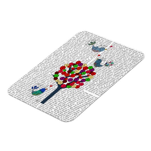 Button Tree und Birds Blue Magnet (Linke Seite)