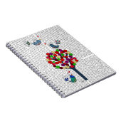 Button Tree und Birds Blue Notizblock (Rechte Seite)