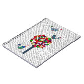 Button Tree und Birds Blue Notizblock (Linke Seite)