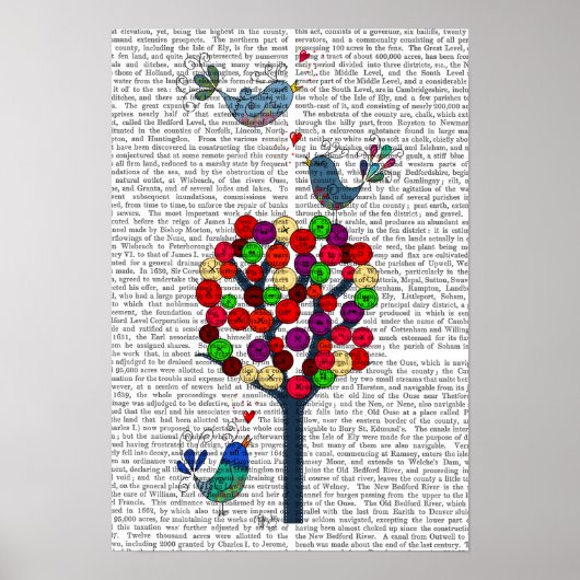 Button Tree und Birds Blue Poster (Vorne)