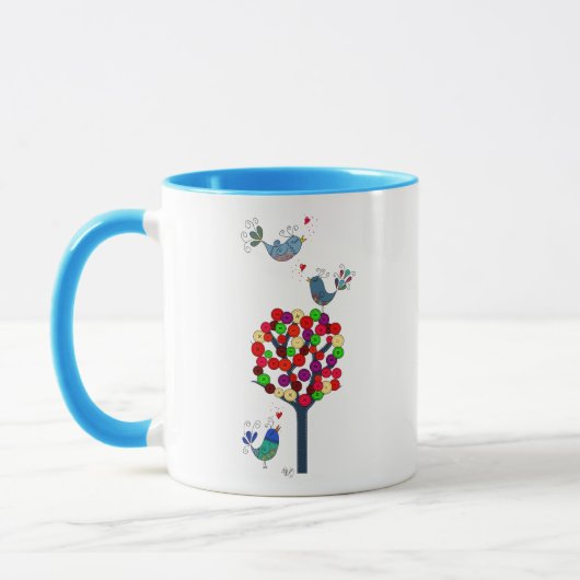 Button Tree und Birds Blue Tasse (Links)