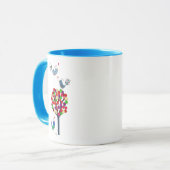 Button Tree und Birds Blue Tasse (Vorderseite Links)