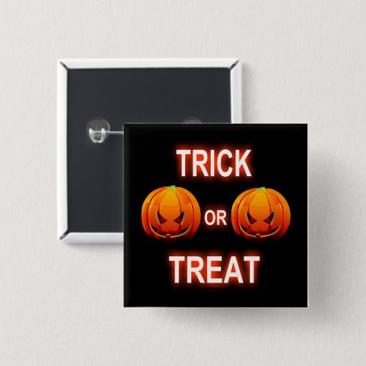 Button Trick oder Treat Pumpkins (Vorne & Hinten)