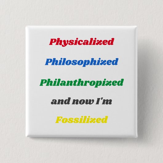 Button "Über das Leben" (Vorderseite)