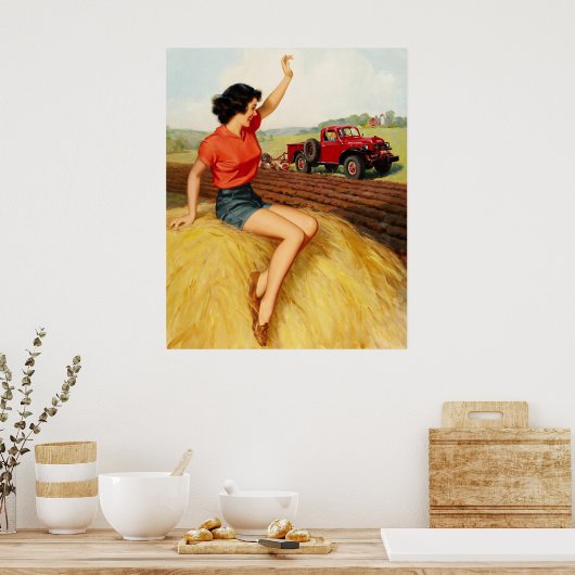 Button über Haystack Art Poster (Küche)