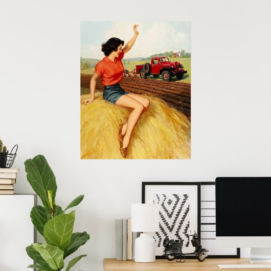 Button über Haystack Art Poster (Heimbüro)